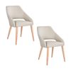 Rikko 2pc Set Genuine Leather Dining Chair Wheat Cream