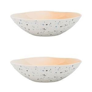 2PK Ecology High Gloss Glaze Stoneware Dusk Round Serving Bowl 22cm Pink