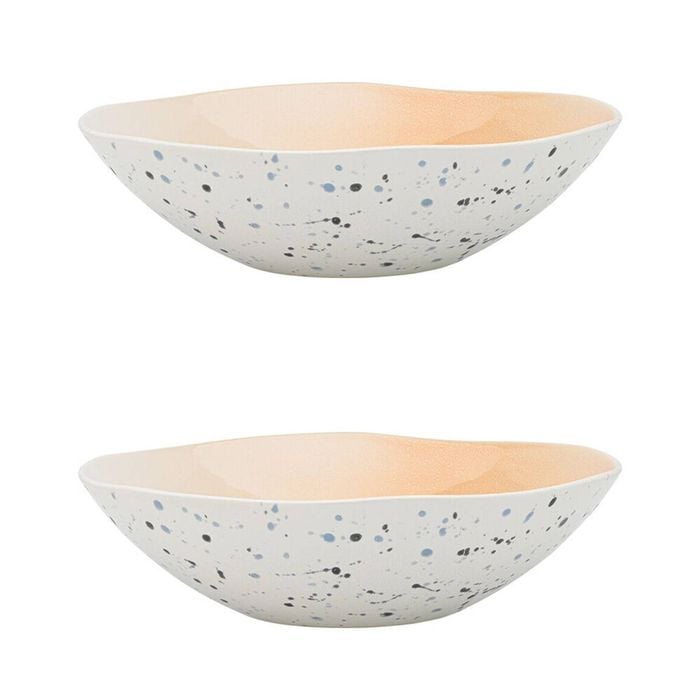 2PK Ecology High Gloss Glaze Stoneware Dusk Round Serving Bowl 22cm Pink