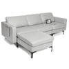 Costway L-shaped Sofa Bed Fabric Lounge Couch Upholstered Ottoman
