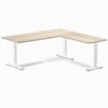 Desky Fixed Height Melamine L-Shape Office Desk White Frame 180x175cm