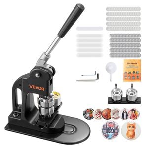 VEVOR Button Maker Machine Black with 500pcs Parts for DIY Badges