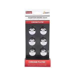 Prestige 25mm Chrome Plated Hampton Knob - 6 Pack
