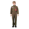 Kids AIR FORCE FIGHTER PILOT COSTUME Top Gun Space Costume Halloween Childrens 10-12 Years Old