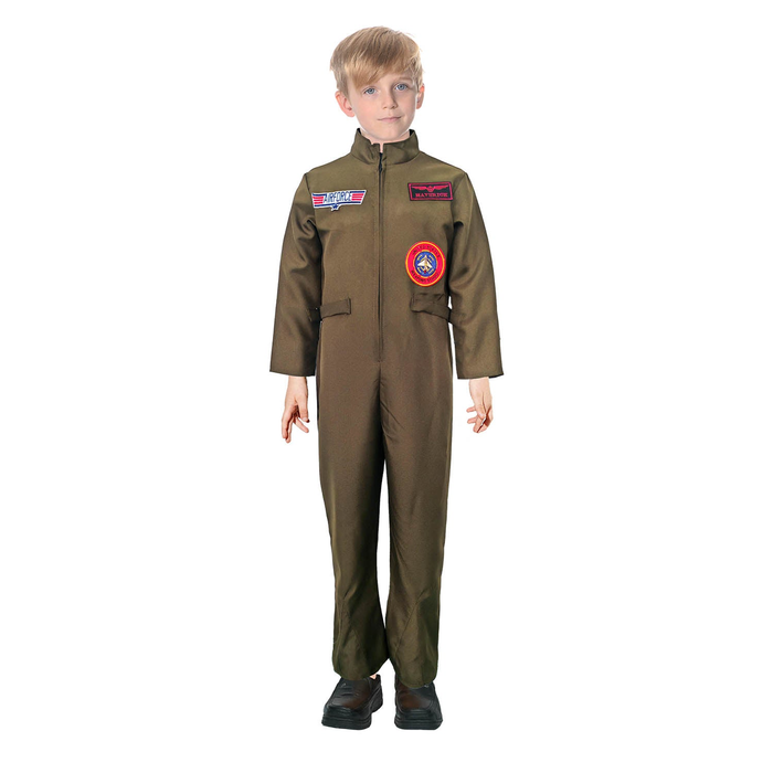 Kids AIR FORCE FIGHTER PILOT COSTUME Top Gun Space Costume Halloween Childrens 10-12 Years Old