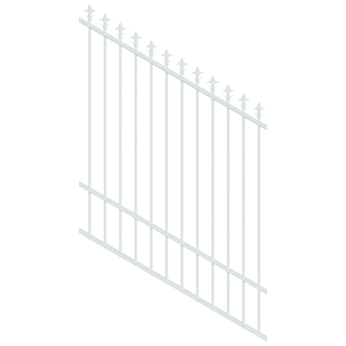 ProtectorAl 0350-1200W x 1500H Pearl White Spear Top Pool Fence Panel Raked 16-30º