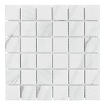 Decor8 Tiles 30 x 30cm White Como Square Carrara Porcelain Mosaic Tile