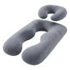 Ufurniture 149cm Pregnancy Pillow with Washable Cover U-Shaped Full Body Support Maternity Pillow for Sleeping Reading Gray