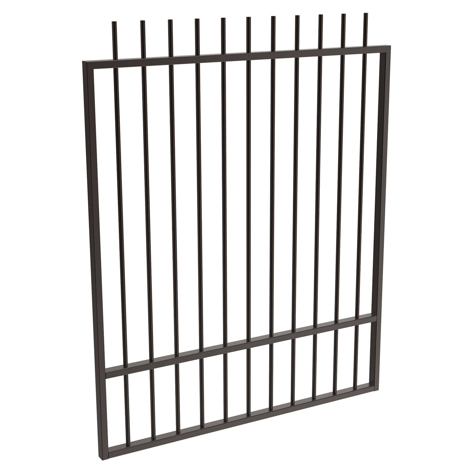 ProtectorAl 800 - 1200 x 1500mm Black Aluminium Picket Top Pool Gate With Mid Rail product image