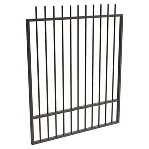ProtectorAl 800 - 1200 x 1500mm Black Aluminium Picket Top Pool Gate With Mid Rail