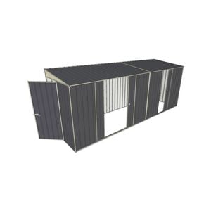 Build-a-Shed 1.5 x 5.2 x 2m Hinged Door Tunnel Shed with 3 Sliding Side Doors - Grey