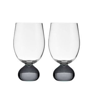 2pc Tempa Zephyr Spherical Wine Drinking Glasses Set 16cm Charcoal