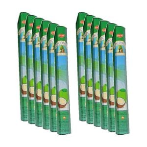 12PK HEM Home Fragrance Scented Smelling Incense Sticks Packet Set Coconut
