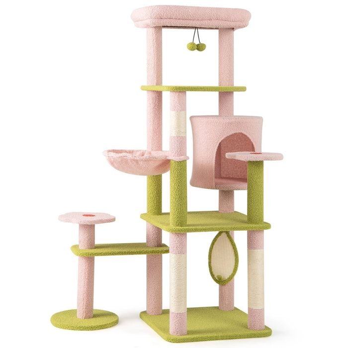 Costway 148cm Cat Tree Floral Scratching Post