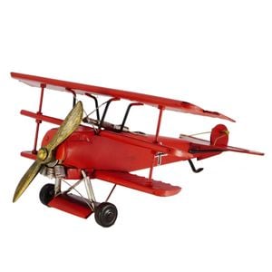 Boyle Metal Ornament Home Decor Collectible Baron Plane Red 37.5x39x14.5cm