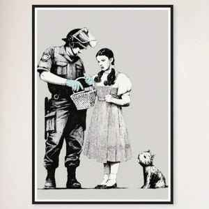 Galrie Banksy Stop and Search Poster 2007 - Museum Quality Art Print, Black Frame, 70 x 100cm (28 x 40inch)