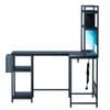 Levede L-Shape Computer Desk w/ Shelves LED and Storage Bag Black