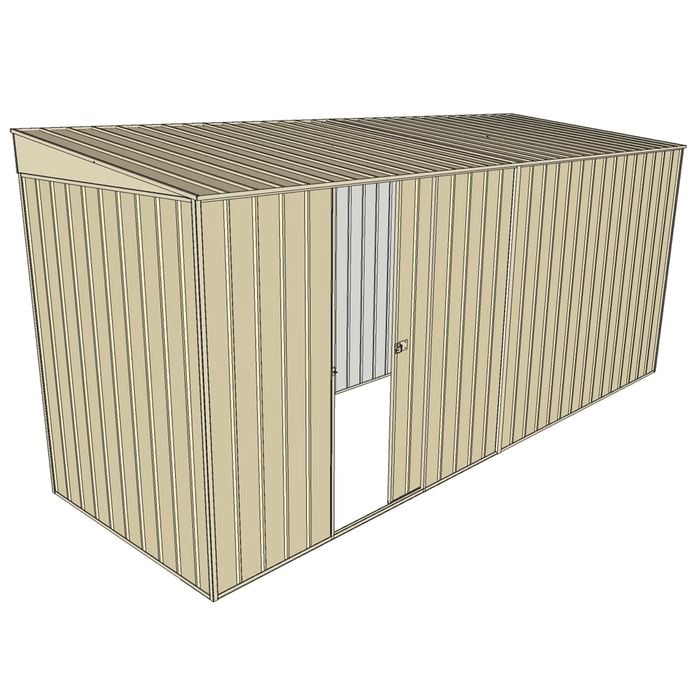 Build-a-Shed 1.5 x 4.5 x 2m Single Sliding Side Door Skillion Shed - Cream