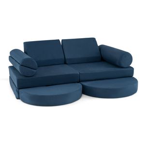 Costway 13pcs Modular Play Couch Buiding Blocks Sectional Foam Sofa Navy