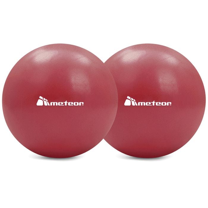 METEOR 25cm Mini Pilates Ball Dual-Pack in Red