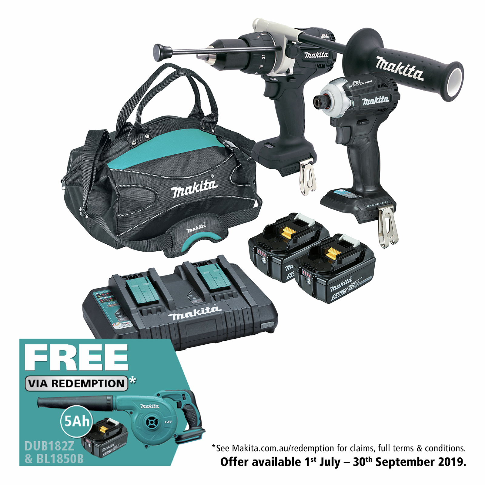 Makita 2 Piece 18V Cordless Bagless Combo Kit