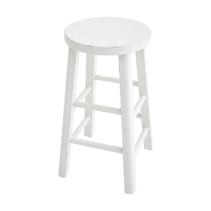 1825 Interiors Sallys Round Stool Plantation Pine Seat Furniture Antique White