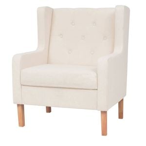 vidaXL Armchair Fabric Cream White Sofa Couch Chair Lounge Seat Furniture