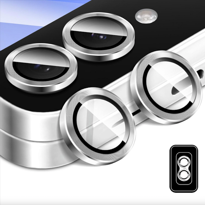For Samsung Galaxy Z Flip 7 Metal Camera Lens Glass Individual Eagle Protector Cover - Silver