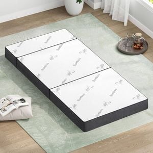 STARRY EUCALYPT Folding Mattress 3-Fold Foldable Foam Single Bamboo White