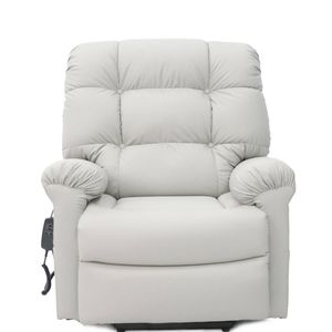 Able-Living Dual-Motor Tech Leather Lift Recliner - Daily Comfort, Memory Foam, Okin Motors - milky-white