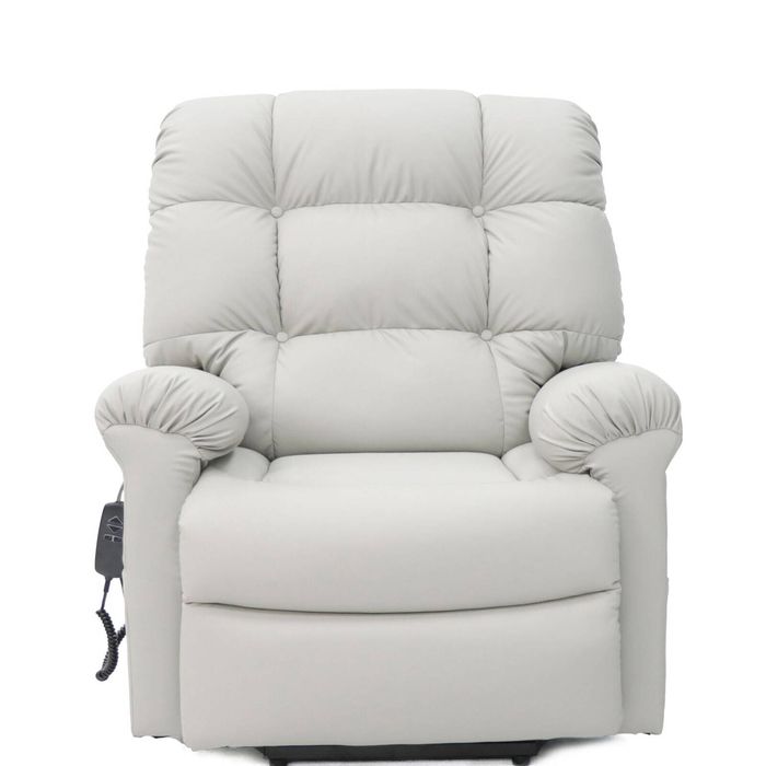 Able-Living Dual-Motor Tech Leather Lift Recliner - Daily Comfort, Memory Foam, Okin Motors - milky-white