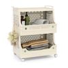 Costway 3-tier Rolling Laundry Basket Stackable Storage Cart W/hooks