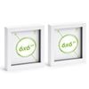 Nicola Spring 3d Box Photo Frames - 6" X 6" - White - Pack Of 2