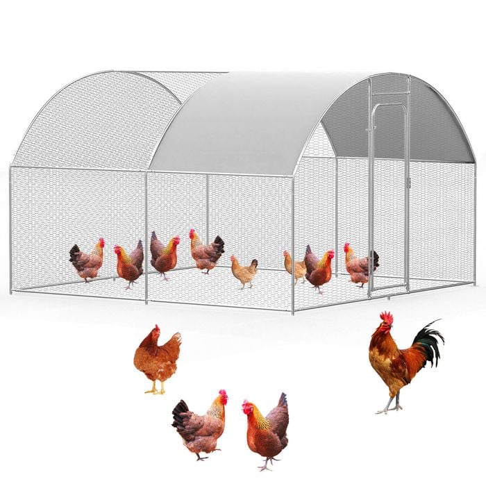 Advwin Chicken Coop Run Large Metal Chicken Pen Outdoor