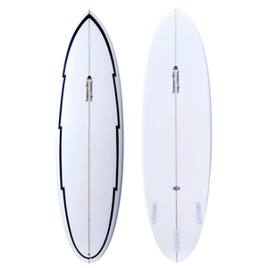 Summer vibes Discus Egg Round Tail Surfboard - Black Rail - Black, 6'6" x 21" x 2 7/8" 45.3L