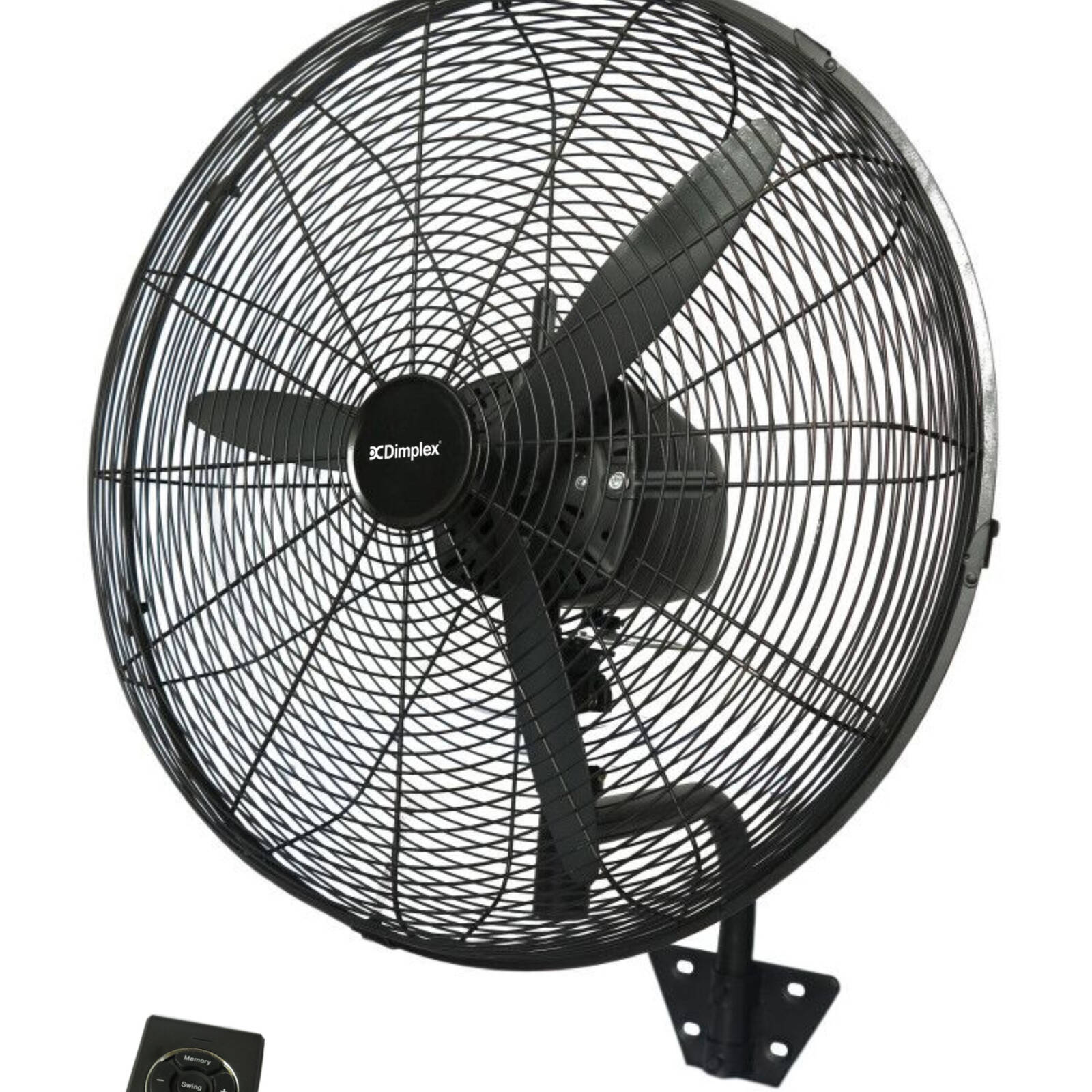 Dimplex 50cm Black High Velocity Wall Fan With Remote