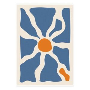 Galrie Stunning Bold Abstract Sun and Waves Art Print for Modern Interiors for Home, Poster Only, A4 21 x 30cm (8 x 12inch)