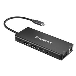 Simplecom Chn613 Usb-c 13-in-1 Multiport Docking Station Dual Hdmi + Vga Triple Display Usb 3.2 Gen 2 10gbps