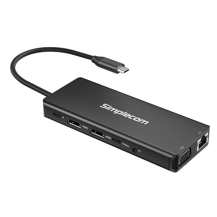 Simplecom Chn613 Usb-c 13-in-1 Multiport Docking Station Dual Hdmi + Vga Triple Display Usb 3.2 Gen 2 10gbps