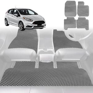6D Diamond Car Floor Mats for Ford Fiesta 2008-2018-Full Set-Grey-Outback GT