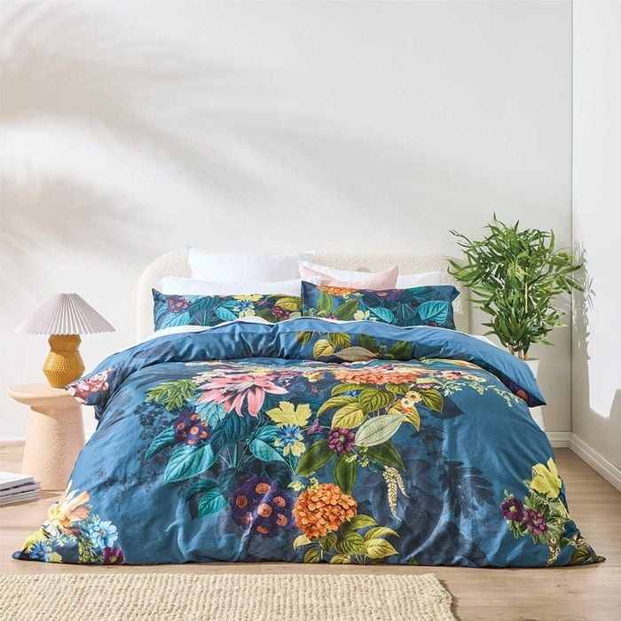 Kas Australia Mia Quilt Cover Botanical Floral Print Cotton Queen