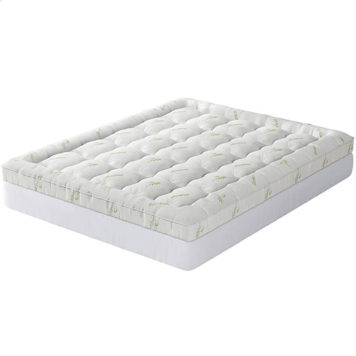 STARRY EUCALYPT Bamboo Fibre Pillowtop Mattress Topper Underlay Pad 9cm KS