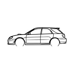 Ignite Laser Subaru 07 Impreza WRX Wagon Silhouette Metal Wall Art Coated Black 47inch/120cm