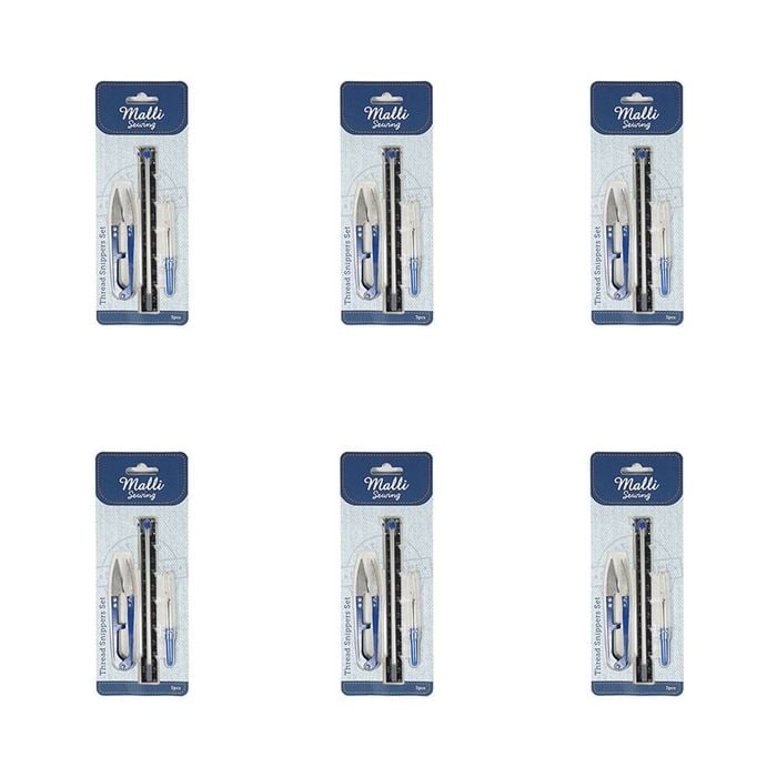 6x 3pc Malli Sewing Metal/plastic Sewing Thread Cutter Snippers Mini Scisssors