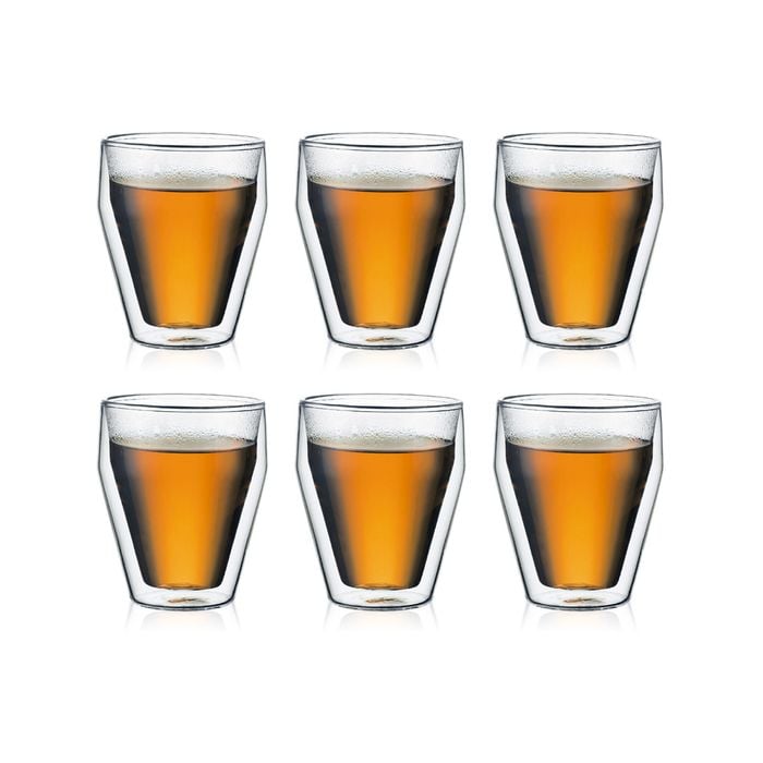 Bodum 0.25 L Transparent Titlis 6 Pcs Glass, Double Wall, Small, 0.25 L, 8 Oz, Stackable 1 Pcs