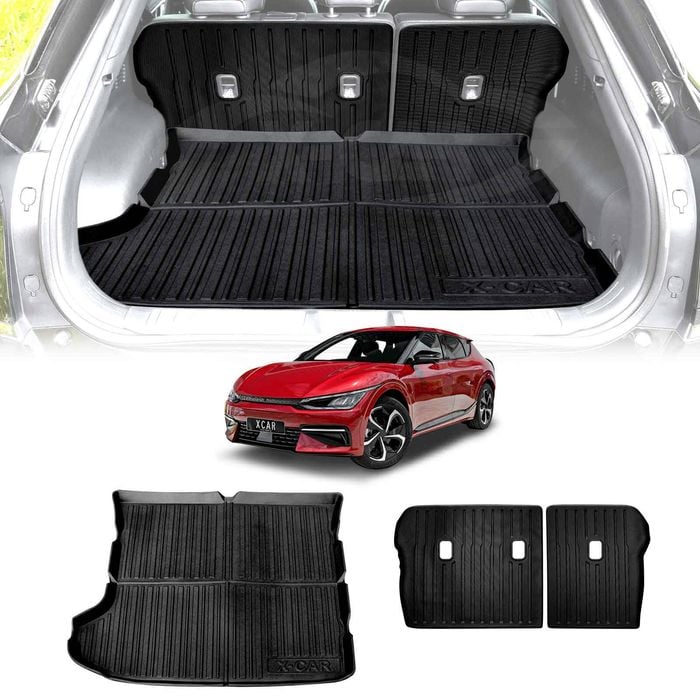Boot Liner Back Seat Protector for Kia EV6 2021-Onwards All Weather Heavy Duty Cargo Trunk Kick Mats