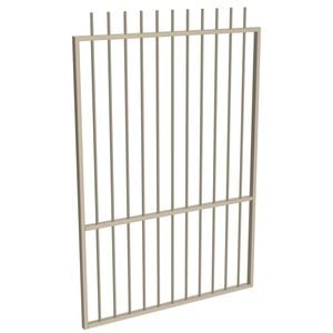ProtectorAl 800 - 1200 x 1800mm Paperbark Aluminium Pool Gate Picket Top With Mid Rail