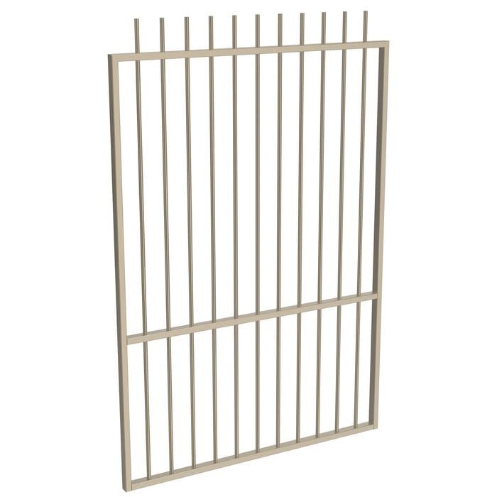 ProtectorAl 800 - 1200 x 1800mm Paperbark Aluminium Pool Gate Picket Top With Mid Rail
