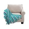 SOGA Blue Zigzag Striped Knitted Throw Blanket 130x220cm