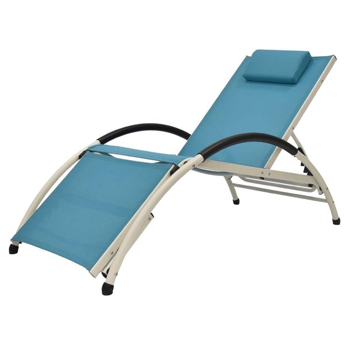 Vivere Dockside Phifer & Aluminum Sun Lounger - True Turquoise